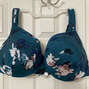 Cacique, Smooth lightly lined balconette bra, Blue Floral, 40F